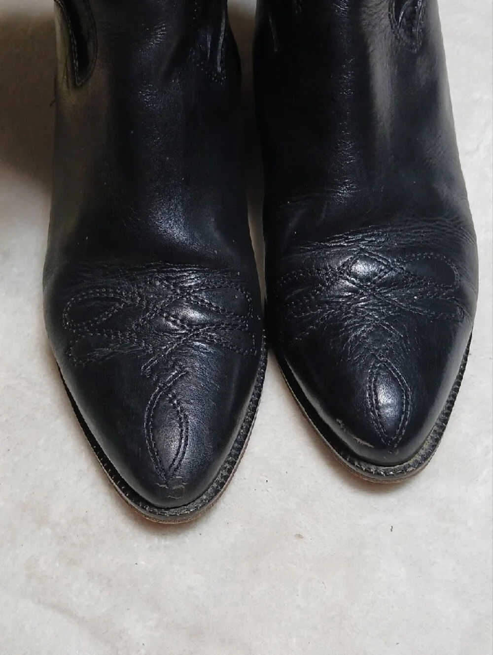 Joan & David Black Western Leather Boots Size 6.5